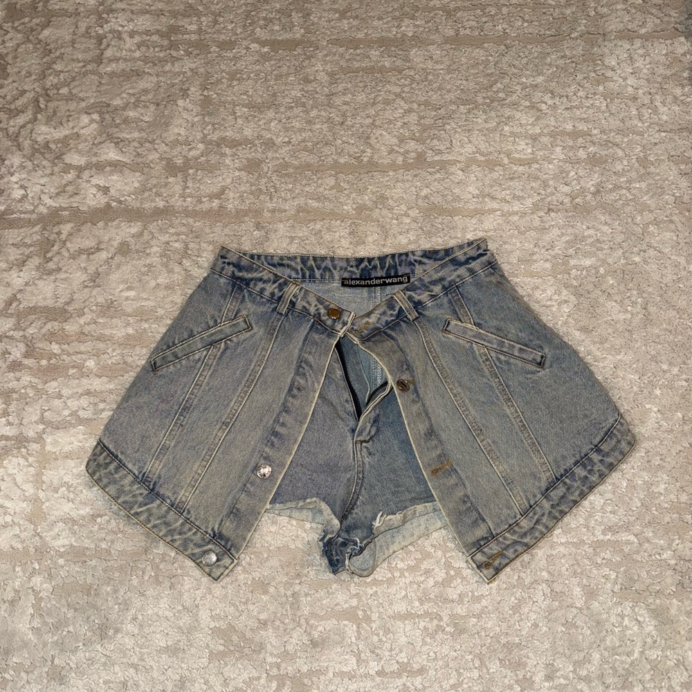 Alexander Wang Blue Denim Skorts